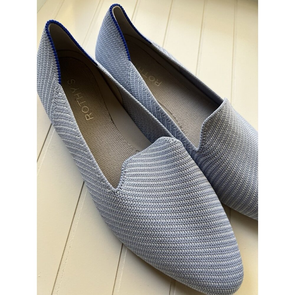 Rothy's Slip On Loafer Walking Shoes Light Periwinkle Blue Size 9 - Picture 10 of 11